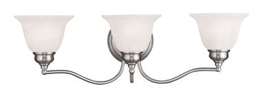 Livex Lighting Essex Collection 3 Light Brushed Nickel Bath Light in Brushed Nickel 1353-91