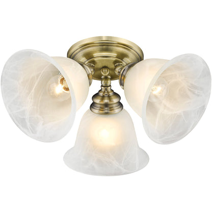 Livex Lighting Essex Collection 3 Light Antique Brass Ceiling Mount in Antique Brass 1358-01