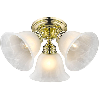 Livex Lighting Essex Collection 3 Light Polished Brass Ceiling Mount in Polished Brass 1358-02