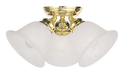 Livex Lighting Essex Collection 3 Light Polished Brass Ceiling Mount in Polished Brass 1358-02