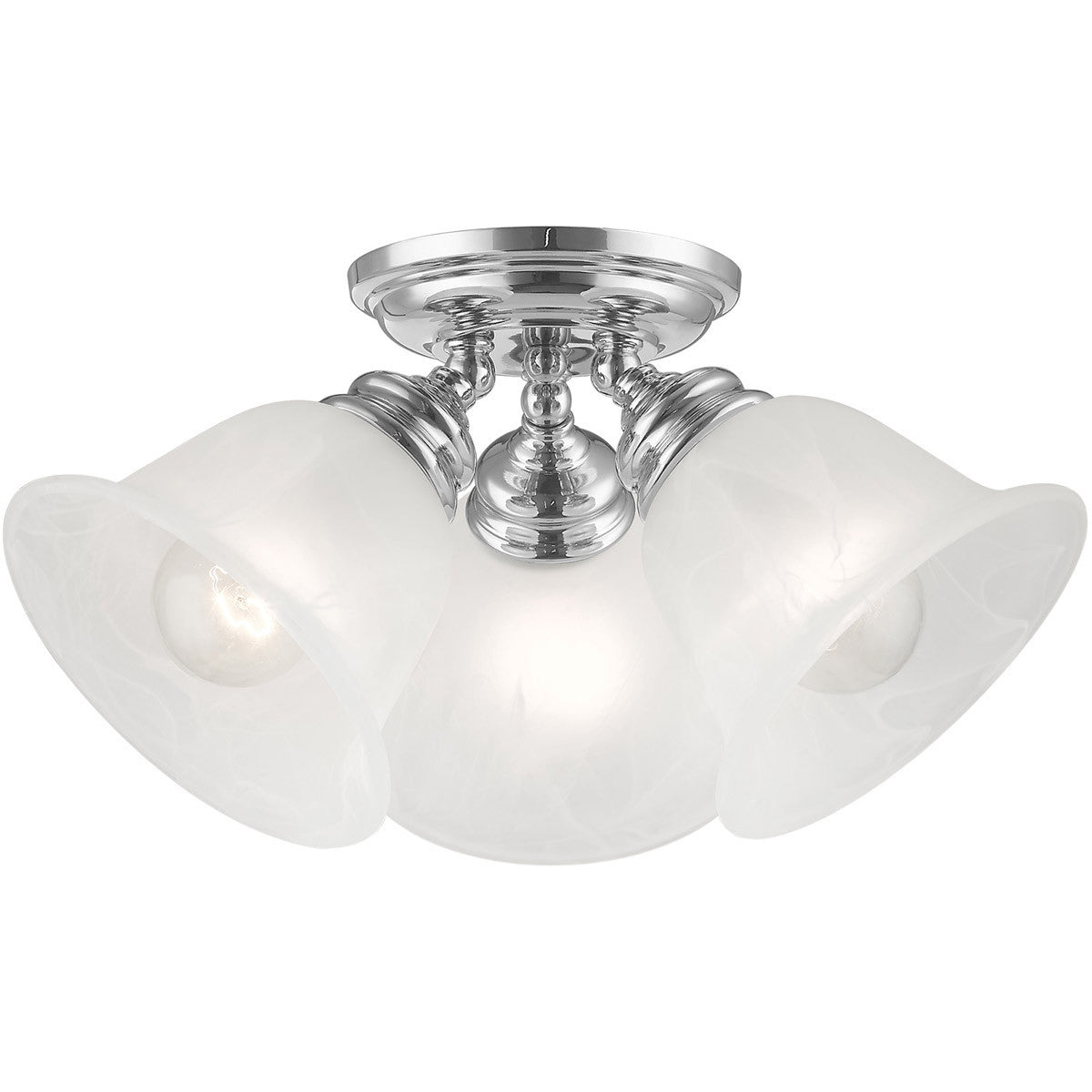 Livex Lighting Essex Collection 3 Light Polished Chrome Ceiling Mount in Polished Chrome 1358-05