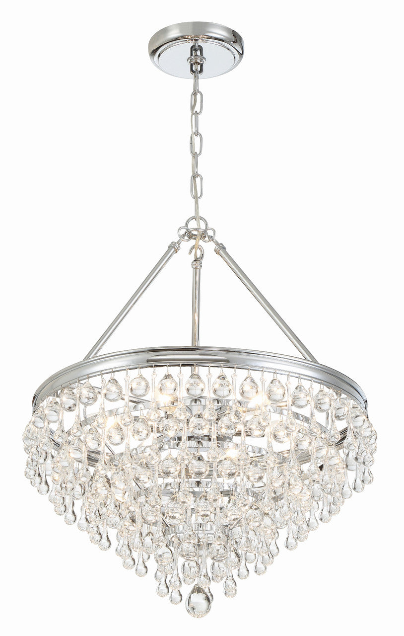 Crystorama Calypso 6 Light Crystal Teardrop Polished Chrome Chandelier 136-CH