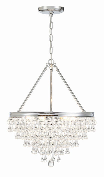 Crystorama Calypso 6 Light Crystal Teardrop Polished Chrome Chandelier 136-CH