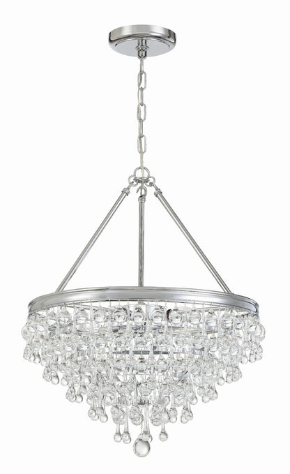 Crystorama Calypso 6 Light Crystal Teardrop Polished Chrome Chandelier 136-CH