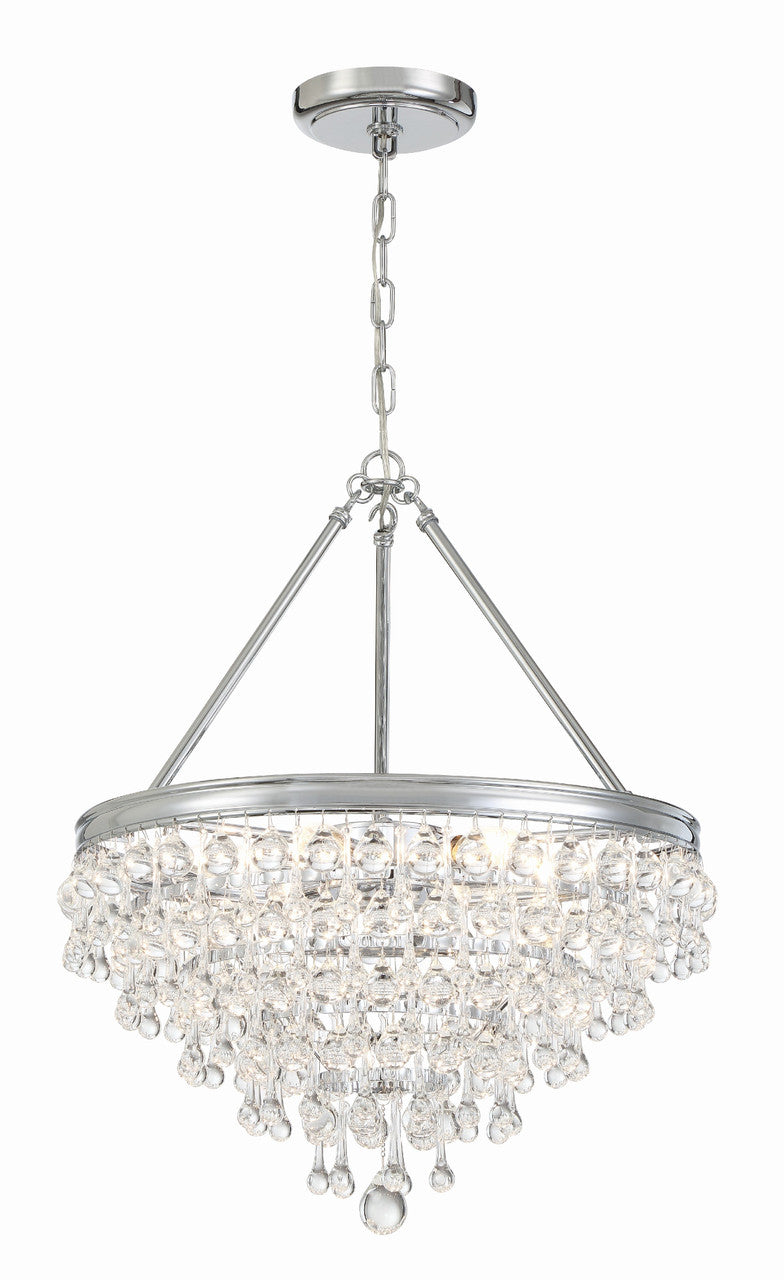 Crystorama Calypso 6 Light Crystal Teardrop Polished Chrome Chandelier 136-CH