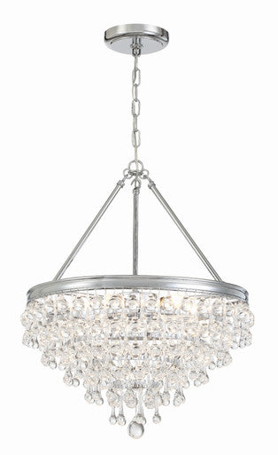 Crystorama Calypso 6 Light Crystal Teardrop Polished Chrome Chandelier 136-CH