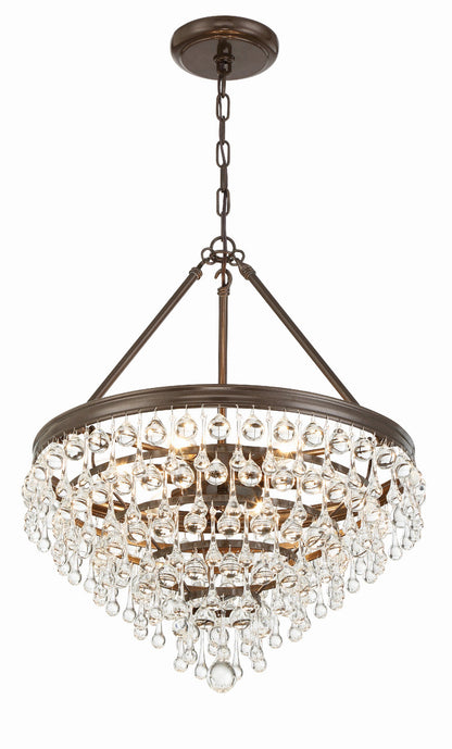 Crystorama Calypso 6 Light Crystal Teardrop Vibrant Bronze Chandelier 136-VZ