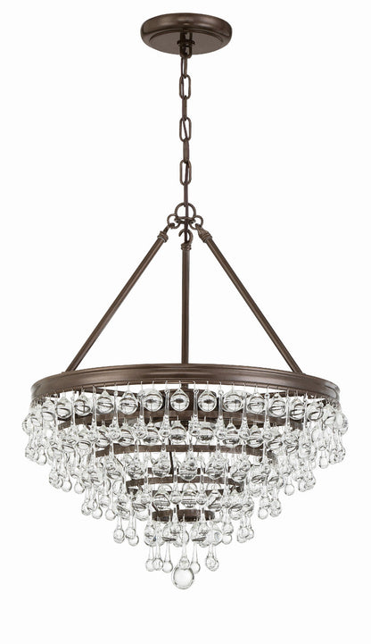 Crystorama Calypso 6 Light Crystal Teardrop Vibrant Bronze Chandelier 136-VZ