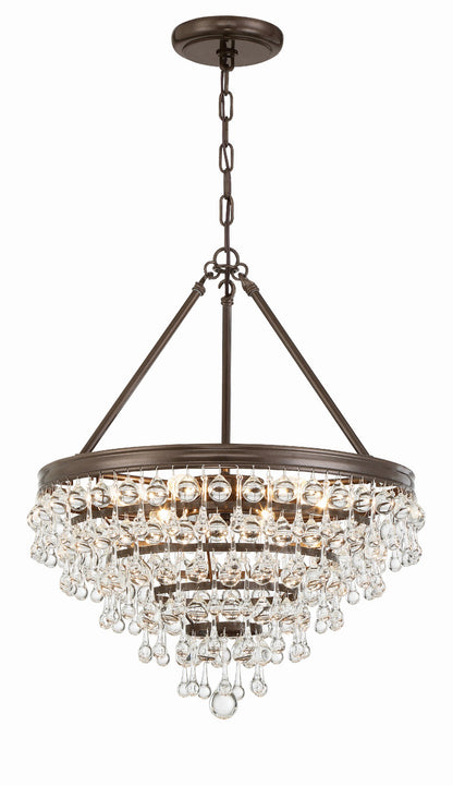 Crystorama Calypso 6 Light Crystal Teardrop Vibrant Bronze Chandelier 136-VZ