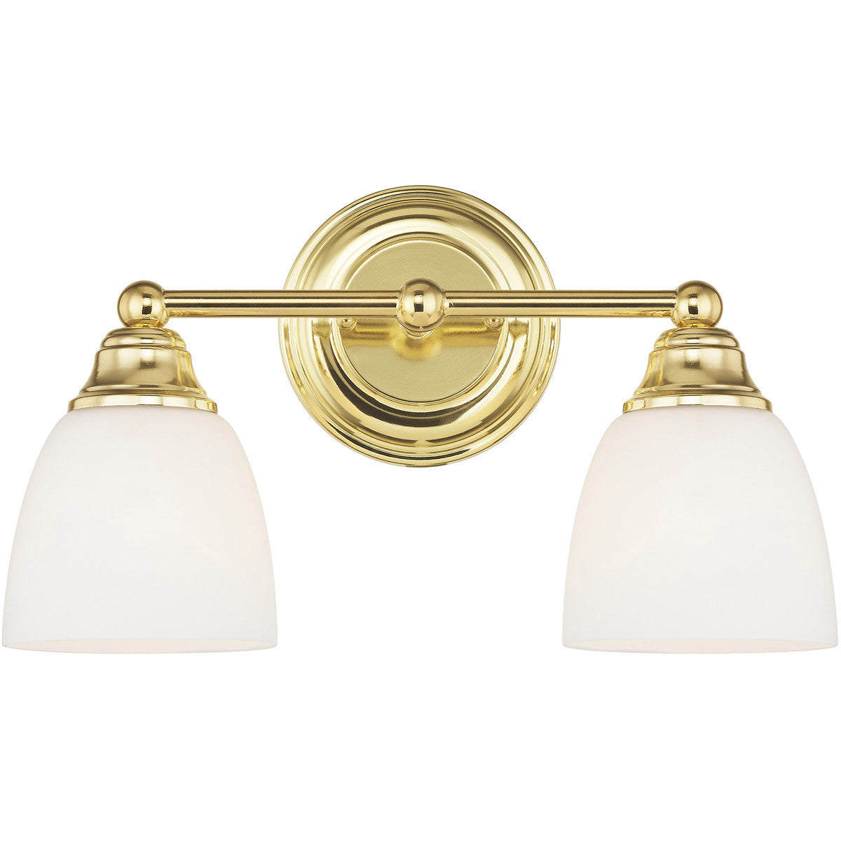 Livex Lighting Somerville Collection 2 Light Polished Brass Bath Light in Polished Brass 13662-02