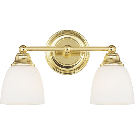 Livex Lighting Somerville Collection 2 Light Polished Brass Bath Light in Polished Brass 13662-02