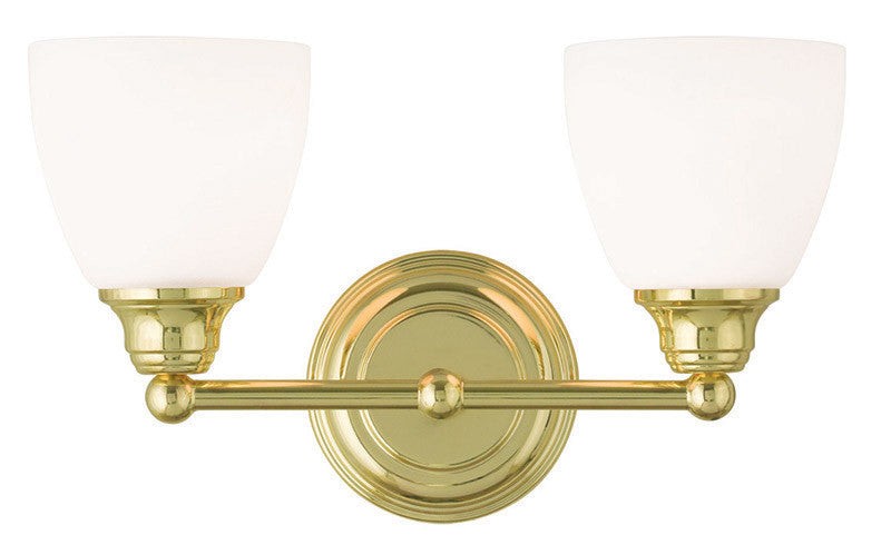 Livex Lighting Somerville Collection 2 Light Polished Brass Bath Light in Polished Brass 13662-02