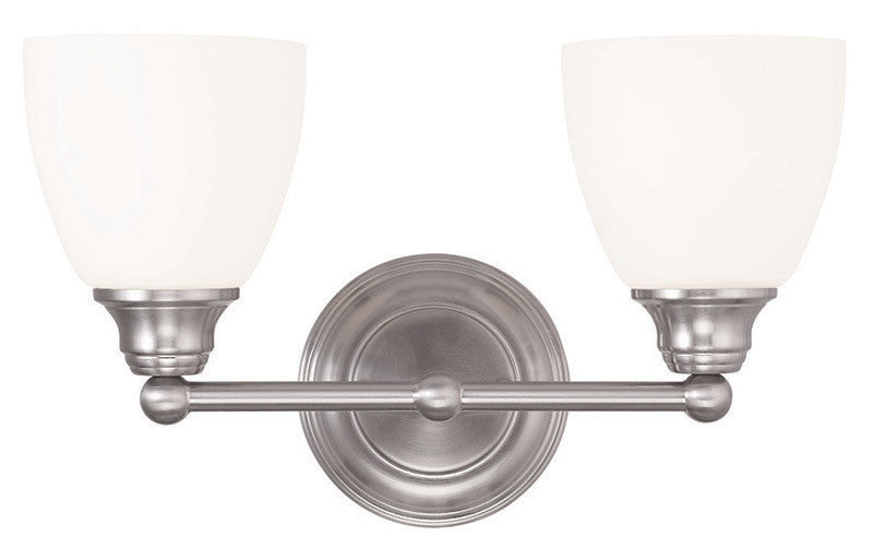 Livex Lighting Somerville Collection 2 Light Brushed Nickel Bath Light in Brushed Nickel 13662-91