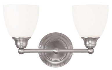 Livex Lighting Somerville Collection 2 Light Brushed Nickel Bath Light in Brushed Nickel 13662-91