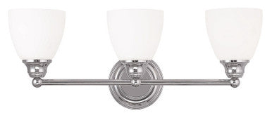 Livex Lighting Somerville Collection 3 Light Polished Chrome Bath Light in Polished Chrome 13663-05