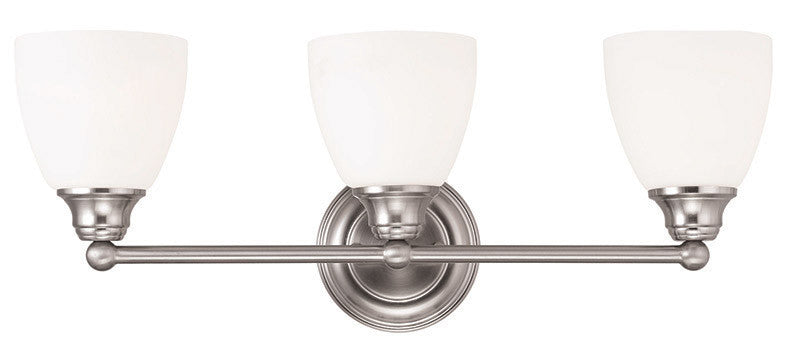 Livex Lighting Somerville Collection 3 Light Brushed Nickel Bath Light in Brushed Nickel 13663-91