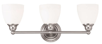 Livex Lighting Somerville Collection 3 Light Brushed Nickel Bath Light in Brushed Nickel 13663-91