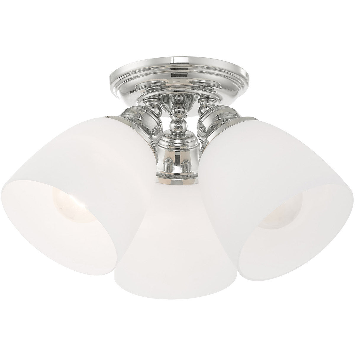 Livex Lighting Somerville Collection 3 Light Polished Chrome Ceiling Mount in Polished Chrome 13664-05