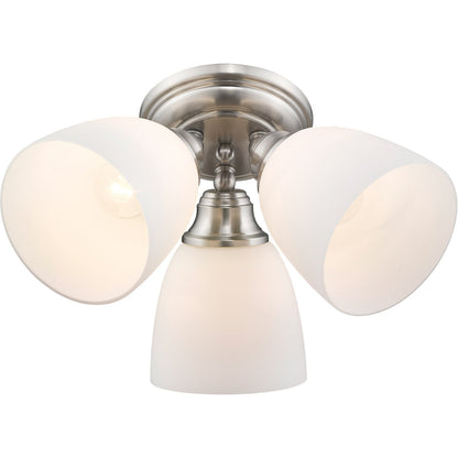 Livex Lighting Somerville Collection 3 Light Brushed Nickel Ceiling Mount in Brushed Nickel 13664-91