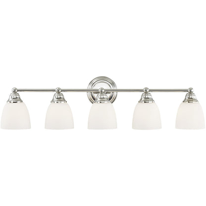 Livex Lighting Somerville Collection 5 Light Polished Chrome Bath Light in Polished Chrome 13665-05