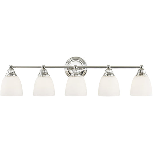 Livex Lighting Somerville Collection 5 Light Polished Chrome Bath Light in Polished Chrome 13665-05