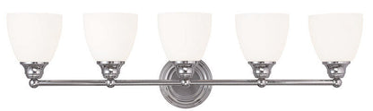 Livex Lighting Somerville Collection 5 Light Polished Chrome Bath Light in Polished Chrome 13665-05