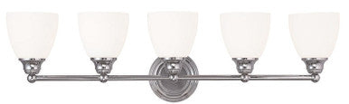 Livex Lighting Somerville Collection 5 Light Polished Chrome Bath Light in Polished Chrome 13665-05