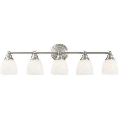 Livex Lighting Somerville Collection 5 Light Brushed Nickel Bath Light in Brushed Nickel 13665-91