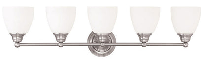 Livex Lighting Somerville Collection 5 Light Brushed Nickel Bath Light in Brushed Nickel 13665-91