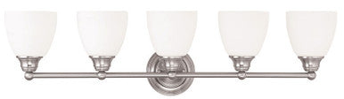 Livex Lighting Somerville Collection 5 Light Brushed Nickel Bath Light in Brushed Nickel 13665-91