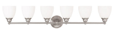 Livex Lighting Somerville Collection 6 Light Brushed Nickel Bath Light in Brushed Nickel 13666-91