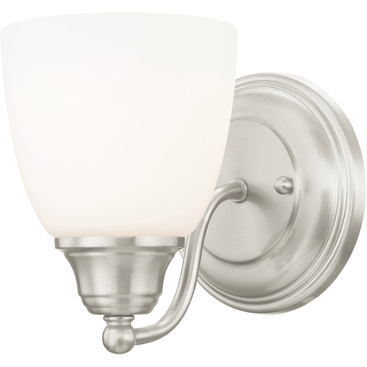 Livex Lighting Somerville Collection 1 Light Brushed Nickel Wall Sconce in Brushed Nickel 13671-91