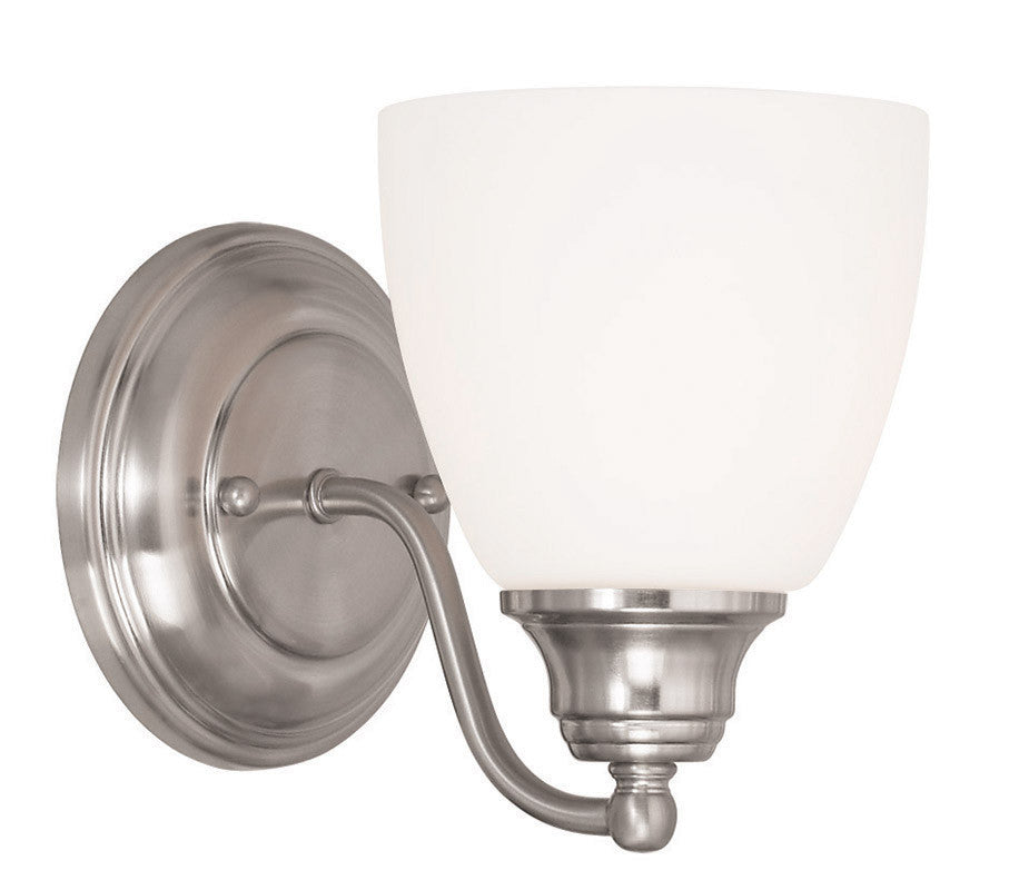 Livex Lighting Somerville Collection 1 Light Brushed Nickel Wall Sconce in Brushed Nickel 13671-91