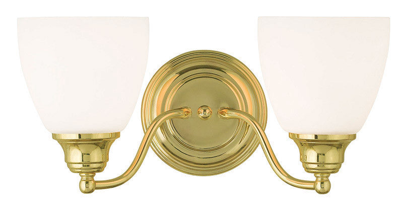 Livex Lighting Somerville Collection 2 Light Polished Brass Bath Light in Polished Brass 13672-02