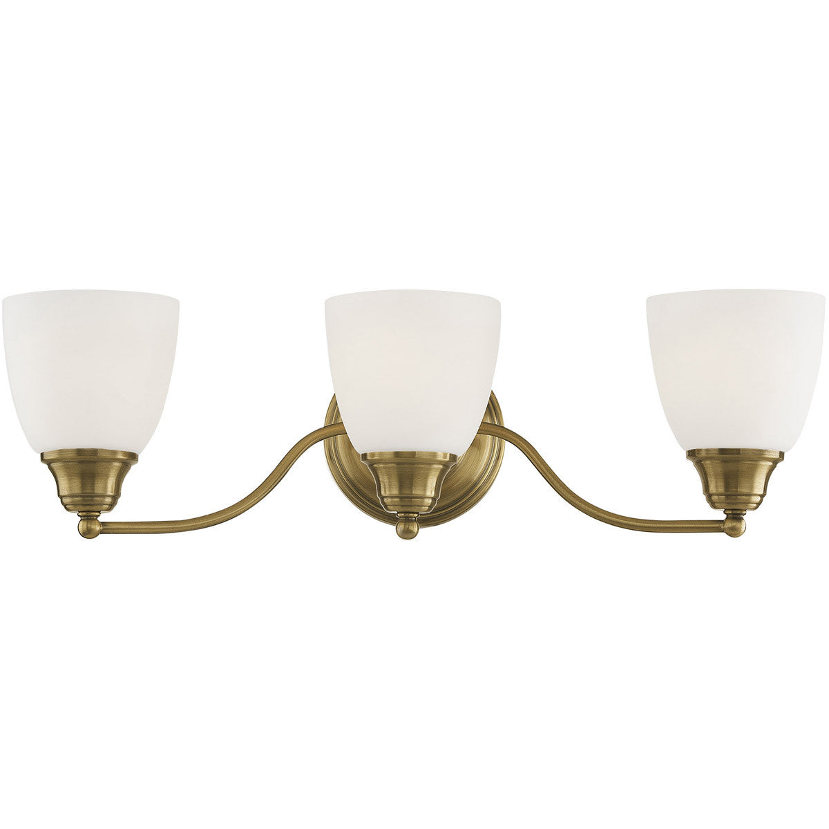 Livex Lighting Somerville Collection 3 Light Antique Brass Bath Light in Antique Brass 13673-01