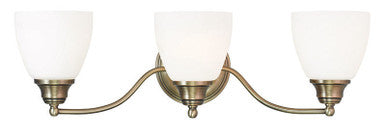 Livex Lighting Somerville Collection 3 Light Antique Brass Bath Light in Antique Brass 13673-01