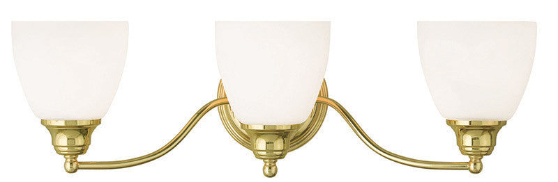 Livex Lighting Somerville Collection 3 Light Polished Brass Bath Light in Polished Brass 13673-02