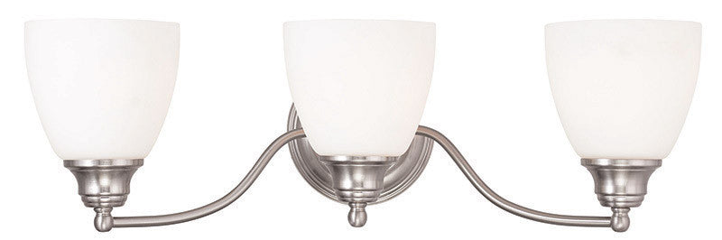 Livex Lighting Somerville Collection 3 Light Brushed Nickel Bath Light in Brushed Nickel 13673-91