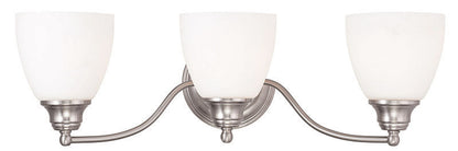 Livex Lighting Somerville Collection 3 Light Brushed Nickel Bath Light in Brushed Nickel 13673-91