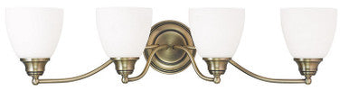 Livex Lighting Somerville Collection 4 Light Antique Brass Bath Light in Antique Brass 13674-01