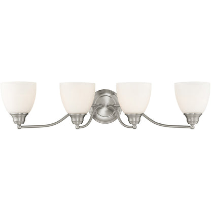 Livex Lighting Somerville Collection 4 Light Brushed Nickel Bath Light in Brushed Nickel 13674-91