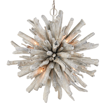 Currey & Co. Kuka 25" Driftwood 6-Light Pendant 9000-1152