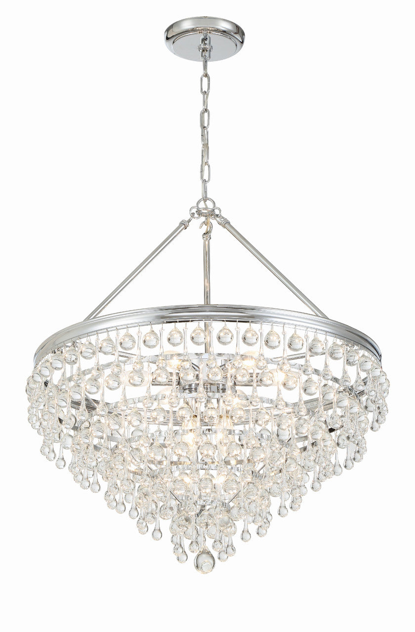 Crystorama Calypso 8 Light Crystal Teardrop Polished Chrome Chandelier 137-CH