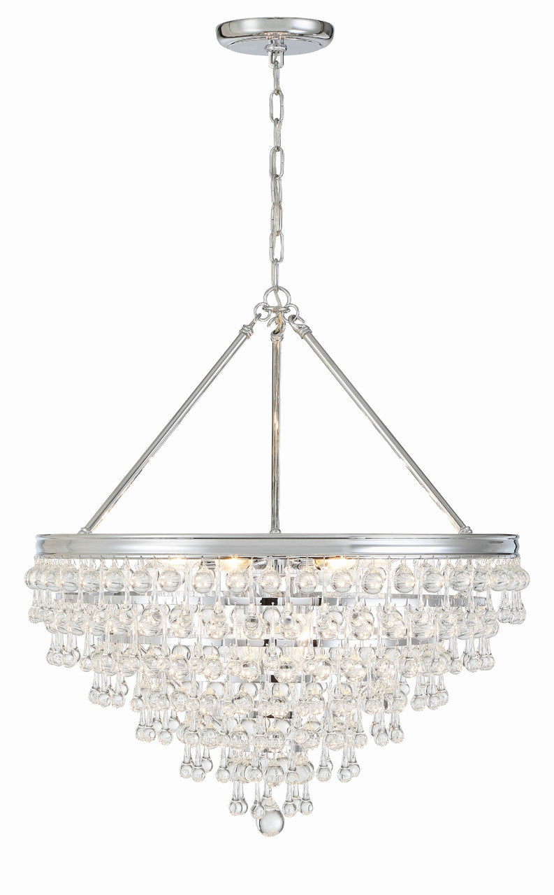 Crystorama Calypso 8 Light Crystal Teardrop Polished Chrome Chandelier 137-CH