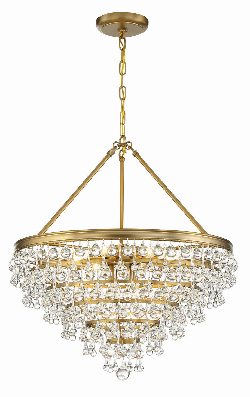 Crystorama Calypso 8 Light Crystal Teardrop Vibrant Gold Chandelier 137-VG