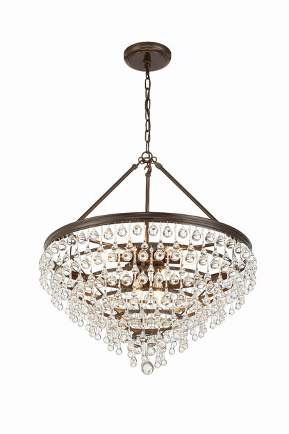 Crystorama Calypso 8 Light Crystal Teardrop Vibrant Bronze Chandelier 137-VZ