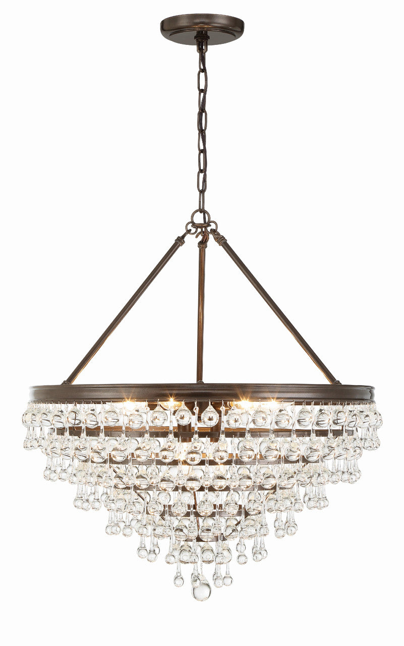 Crystorama Calypso 8 Light Crystal Teardrop Vibrant Bronze Chandelier 137-VZ