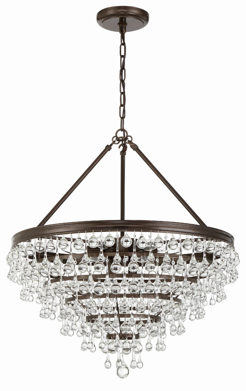 Crystorama Calypso 8 Light Crystal Teardrop Vibrant Bronze Chandelier 137-VZ