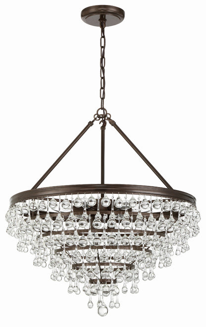 Crystorama Calypso 8 Light Crystal Teardrop Vibrant Bronze Chandelier 137-VZ