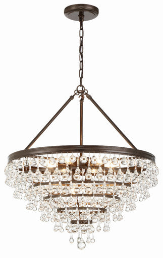 Crystorama Calypso 8 Light Crystal Teardrop Vibrant Bronze Chandelier 137-VZ